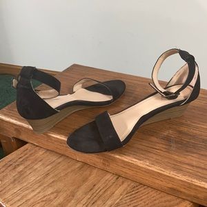 Black Suede Wedge Heels